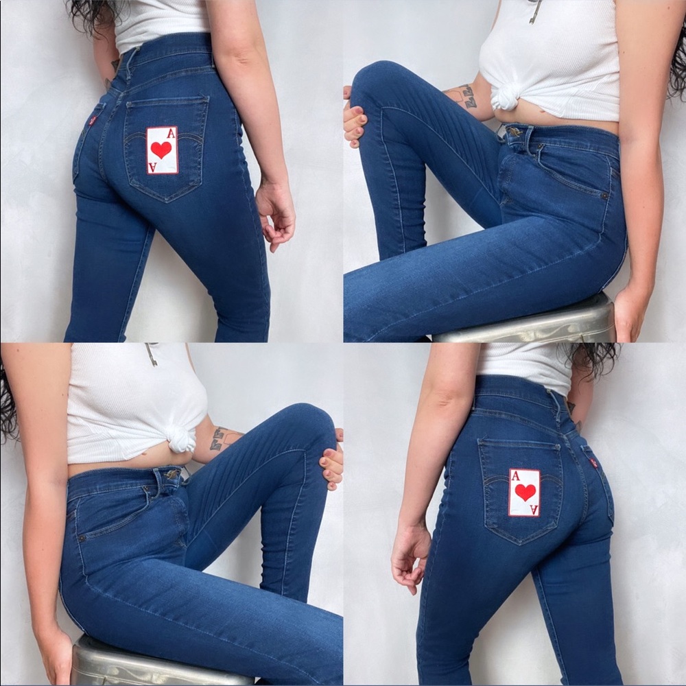 SOLD LEVIS MILE HIGH WAIST ACE OF HEARTS JEANS - Picture 1 of 11